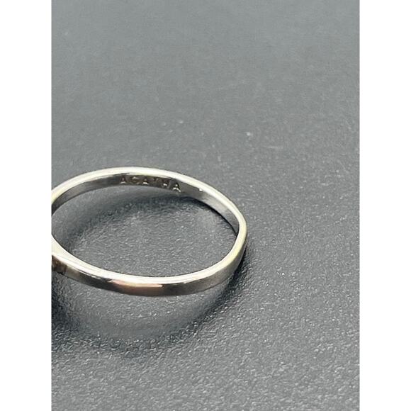 AGATHA Designer Signed Sterling Silver Pave Crystal Disc Ring Sz 7.25 - Picture 8 of 8